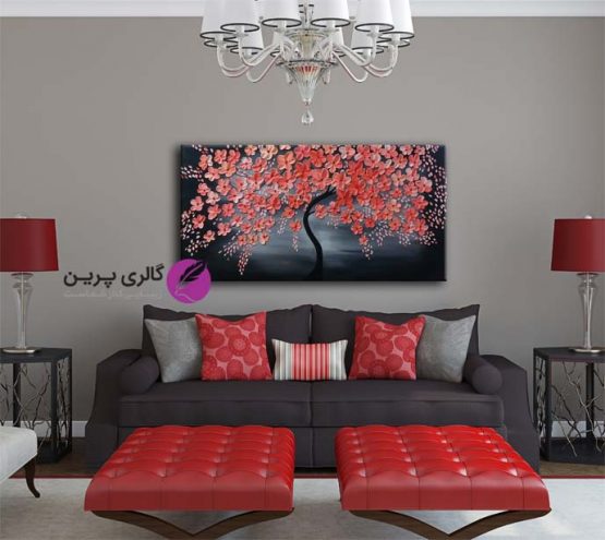 تابلو نقاشی شکوفه های نارنجی، نقاشی گل برجسته