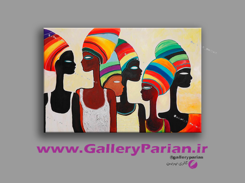 تابلو نقاشی زنان سیاه پوست ، تابلو رنگ روغن،نقاشی مدرن،تابلو نقاشی مدرن،نقاشی دکوراتیو
