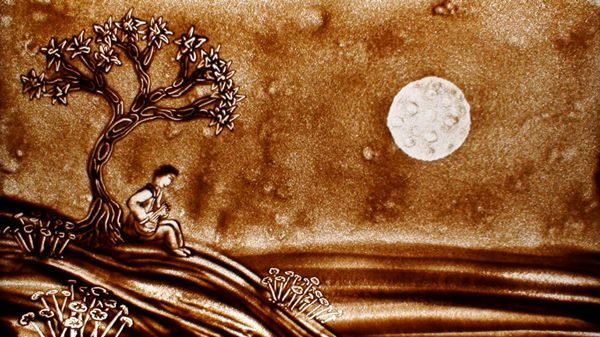 هنر نقاشی با شن