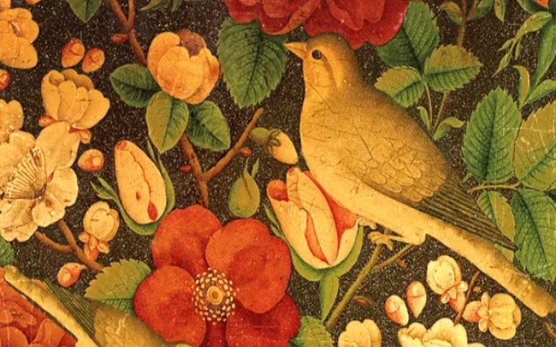 نقاشی گل و مرغ