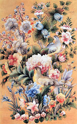 نقاشی گل و مرغ،نقاشی گل،نقاشی سنتی،فروشگاه اینترنتی تابلو نقاشی
