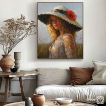 تابلو نقاشی کلاسیک دختر در مزرعه