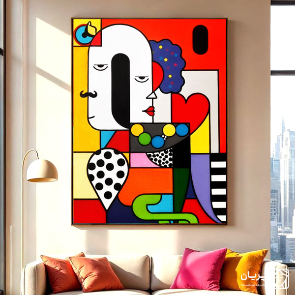 تابلو نقاشی کوبیسم انعکاس عشق تابلو نقاشی کوبیسم انعکاس عشق