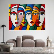 تابلو نقاشی کوبیسم زن نگاه جاودان