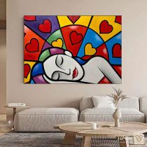 تابلو نقاشی کوبیسم رویای قلب‌ ها
