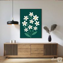 تابلو نقاشی مینیمال شکوفه سفید