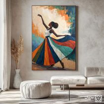 تابلو نقاشی مدرن رقص رنگ‌ ها