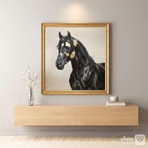 تابلو نقاشی ورق طلا اسب