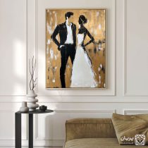 تابلو نقاشی مدرن طلایی