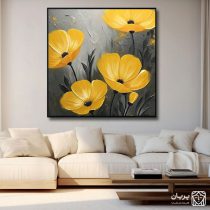 تابلو نقاشی گل شقایق زرد