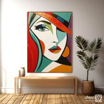 تابلو نقاشی کوبیسم زن زیبا و مدرن