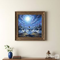 تابلو نقاشی رقص سماع عاشقان در زیر نور ماه