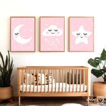 تابلو نقاشی کودکانه صورتی