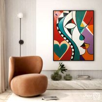 تابلو نقاشی کوبیسم عاشقانه