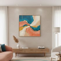 تابلو نقاشی انتزاعی موج‌ های آرامش
